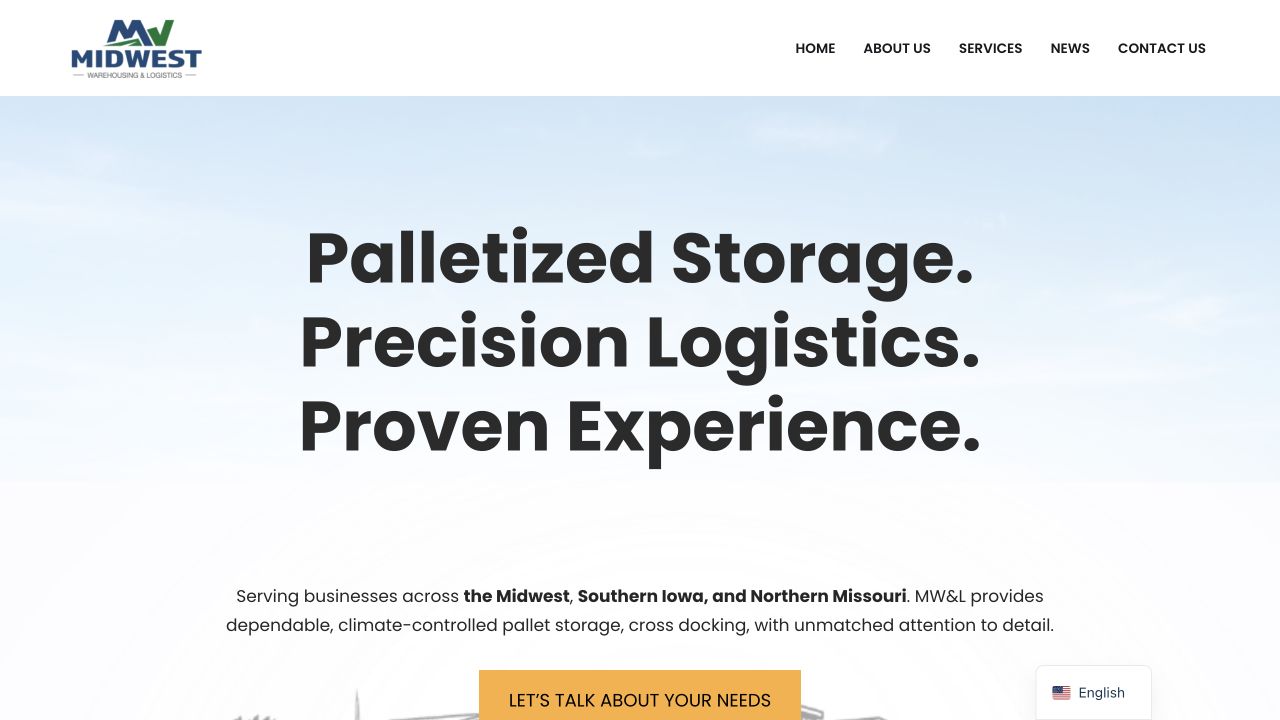Actual Midwest Warehousing and Logistics website homepage